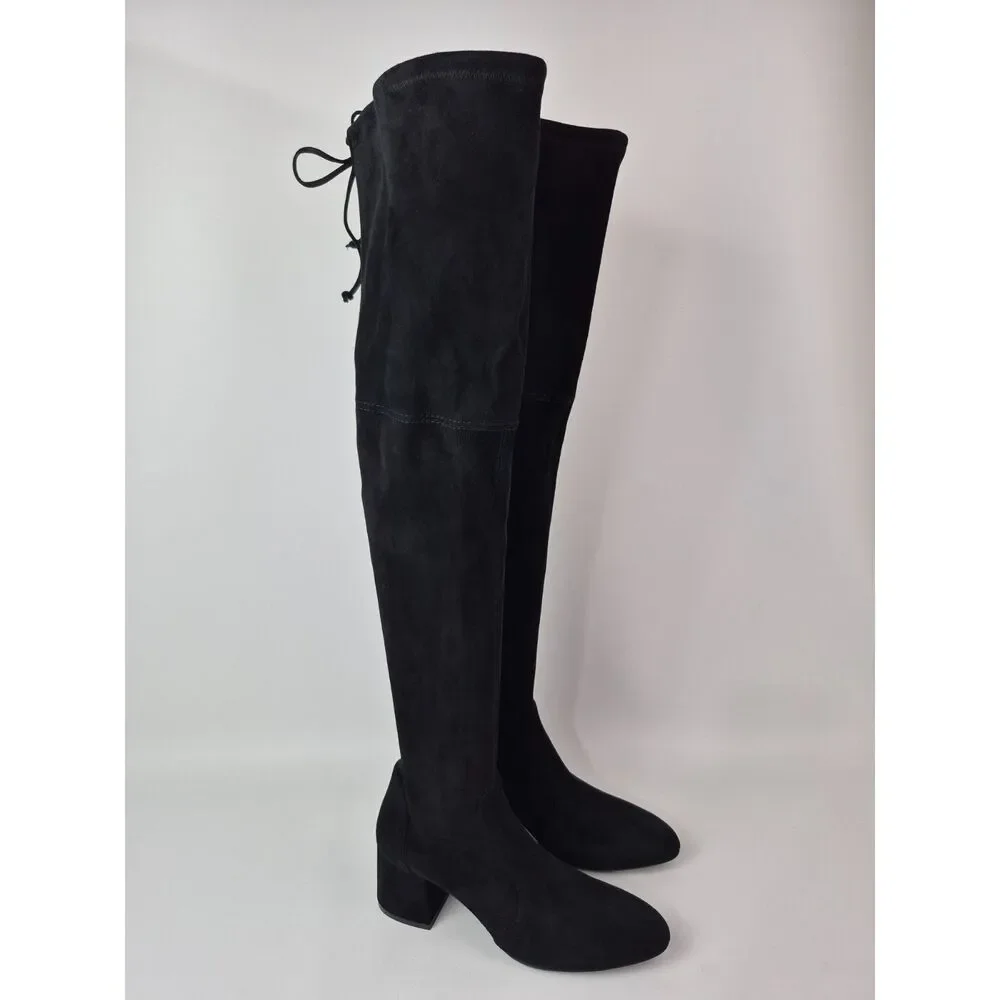 Stuart Weitzman Black Women's Flareland Over-the-Knee Suede Boots Size 8.5 SG182